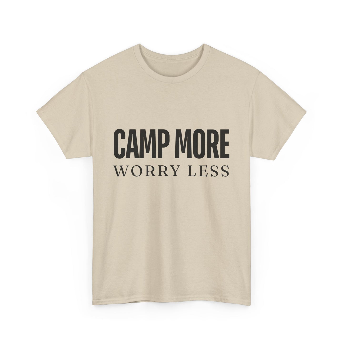 "Camp More, Worry Less" Unisex Cotton Tee