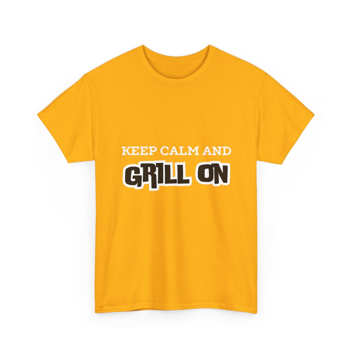 "Keep calm and grill on." Unisex Cotton Tee