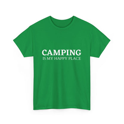 "Camping is My Happy Place" Unisex Cotton Tee