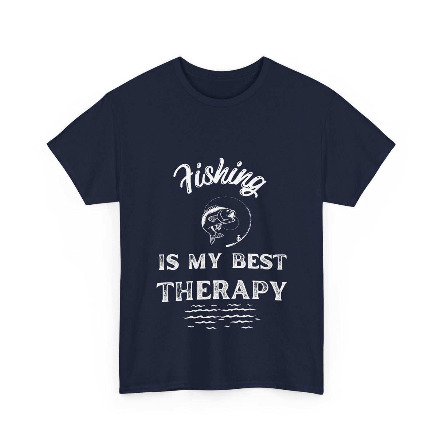 "Fishing is my best therapy" Unisex Cotton Tee