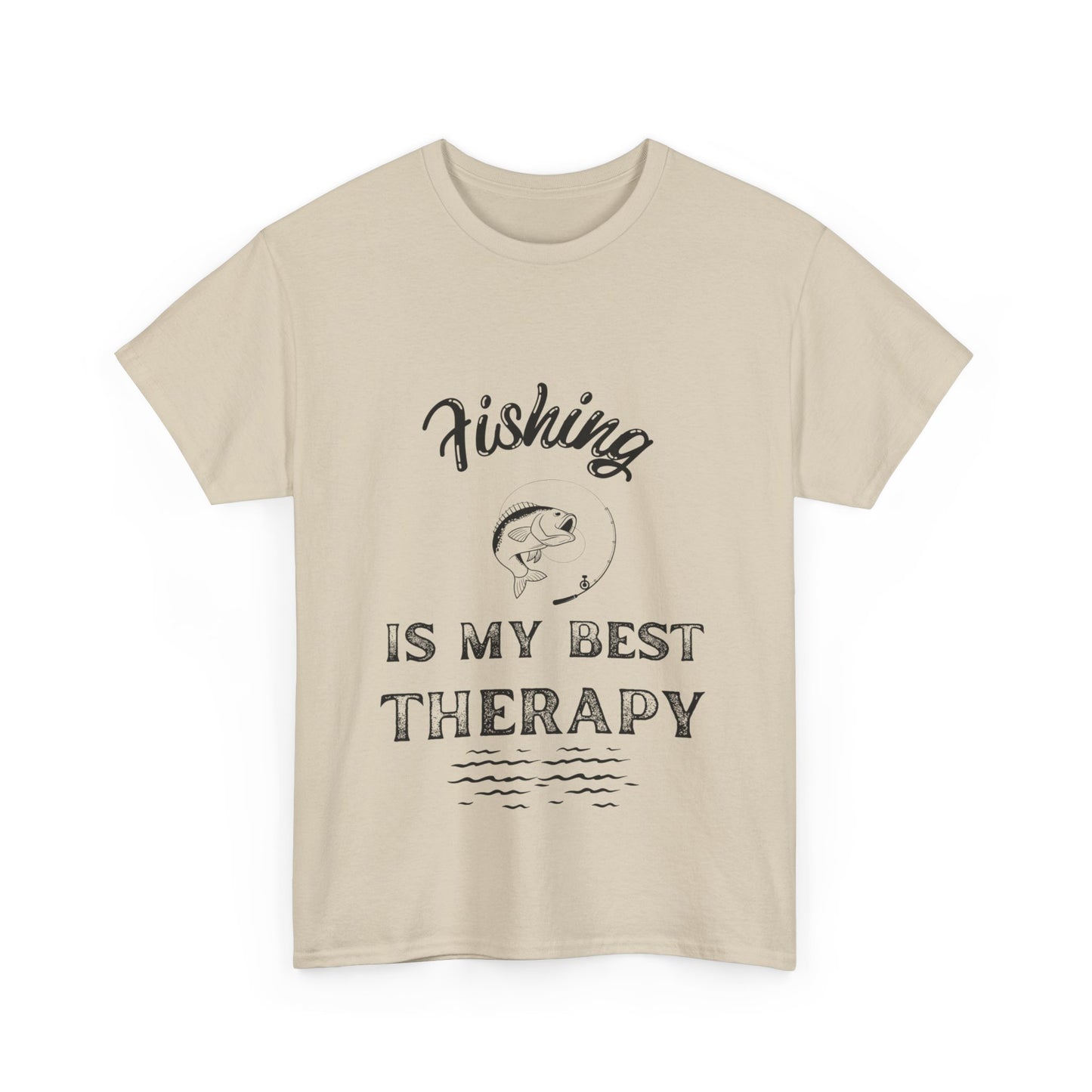 "Fishing is my best therapy" Unisex Cotton Tee