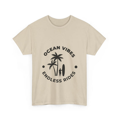 "Ocean vibes, endless rides" Unisex Cotton Tee