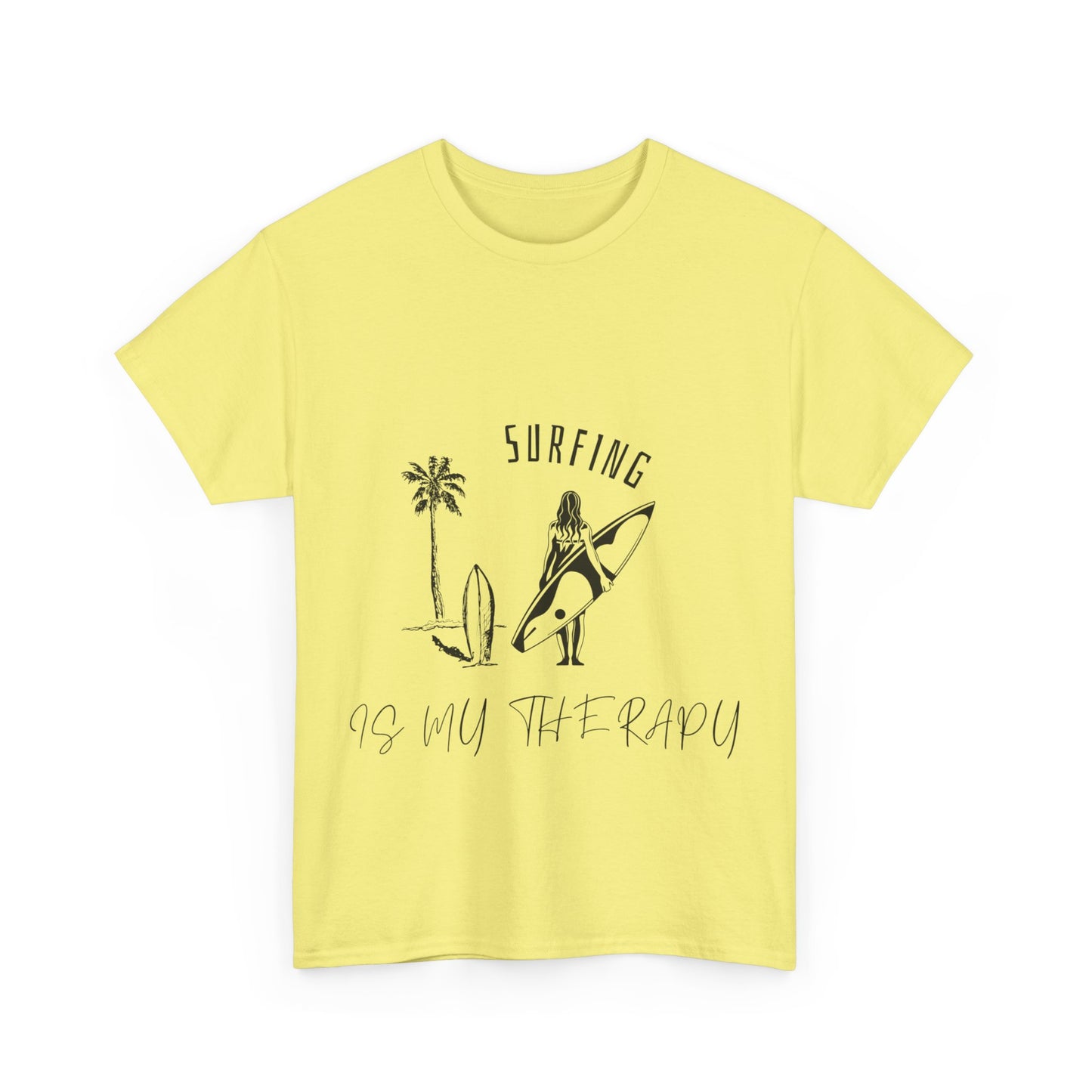 "Surfing is my therapy." Unisex Cotton Tee