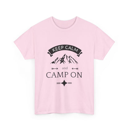 "Keep calm and camp on" Unisex Cotton Tee