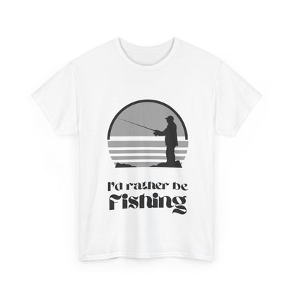 "I'd rather be fishing" Unisex Cotton Tee