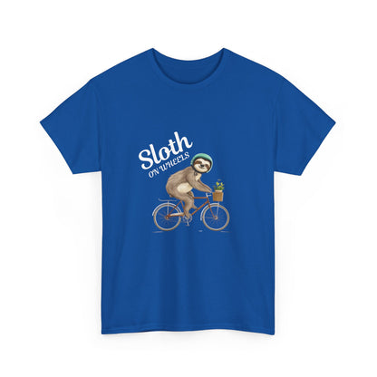 "Sloth on wheels" Unisex Cotton Tee