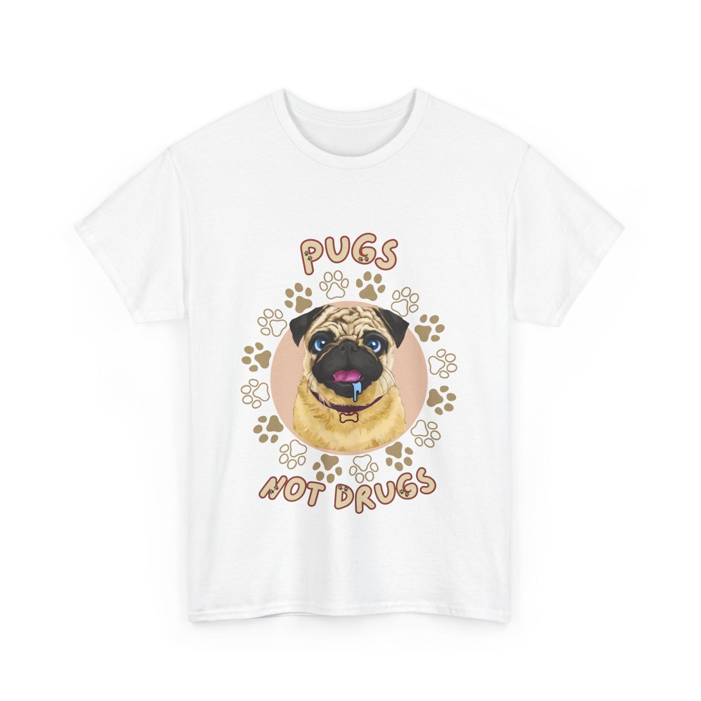 "Pugs not drugs" Unisex Cotton Tee