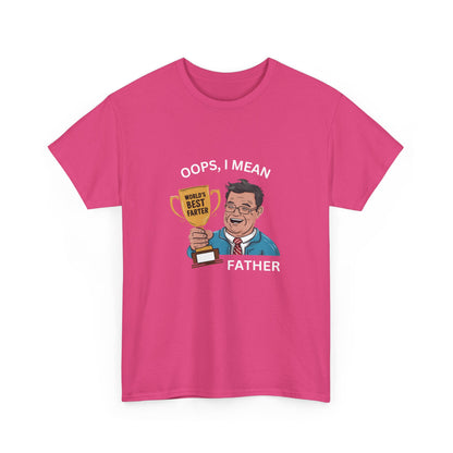 "World's best farter. Oops I mean father" Unisex Cotton Tee