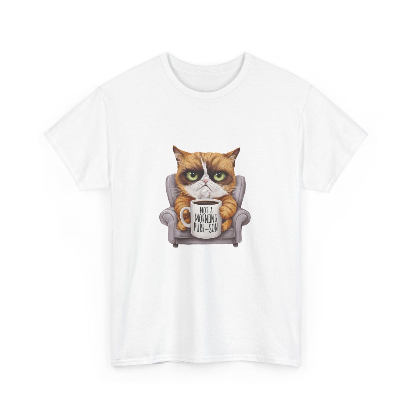 "Not a morning purr-son" Unisex Cotton Tee