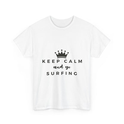 "Keep calm and go surfing" Unisex Cotton Tee