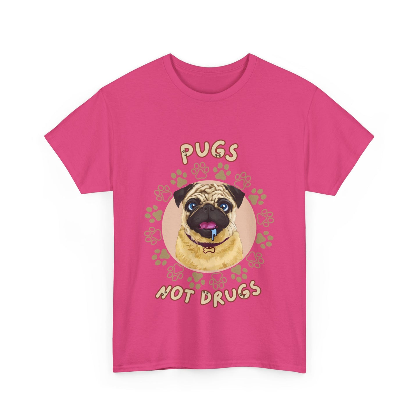 "Pugs not drugs" Unisex Cotton Tee