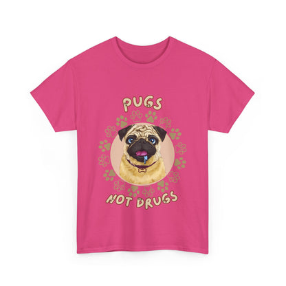 "Pugs not drugs" Unisex Cotton Tee