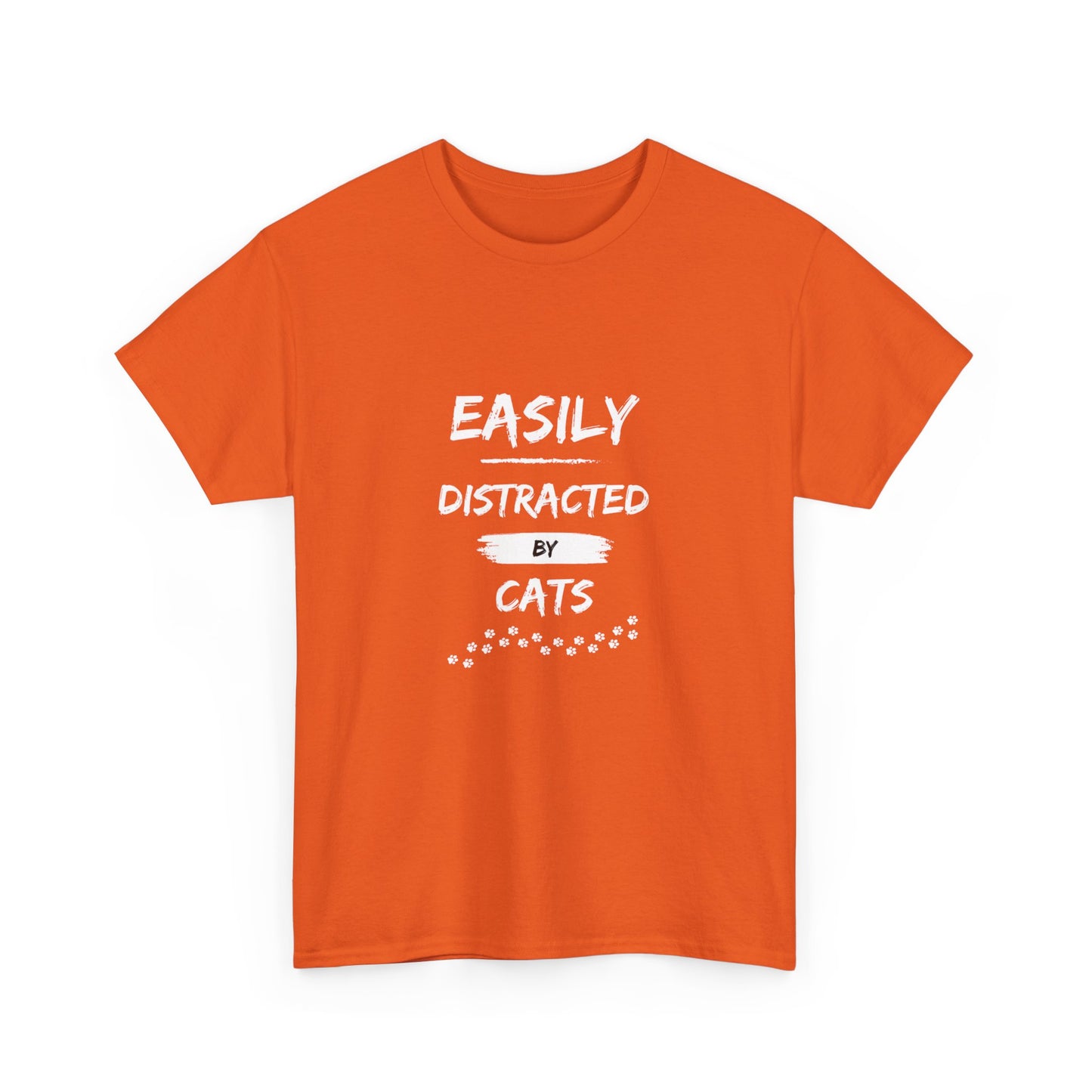 "Easily distracted by cats" Unisex Cotton Tee