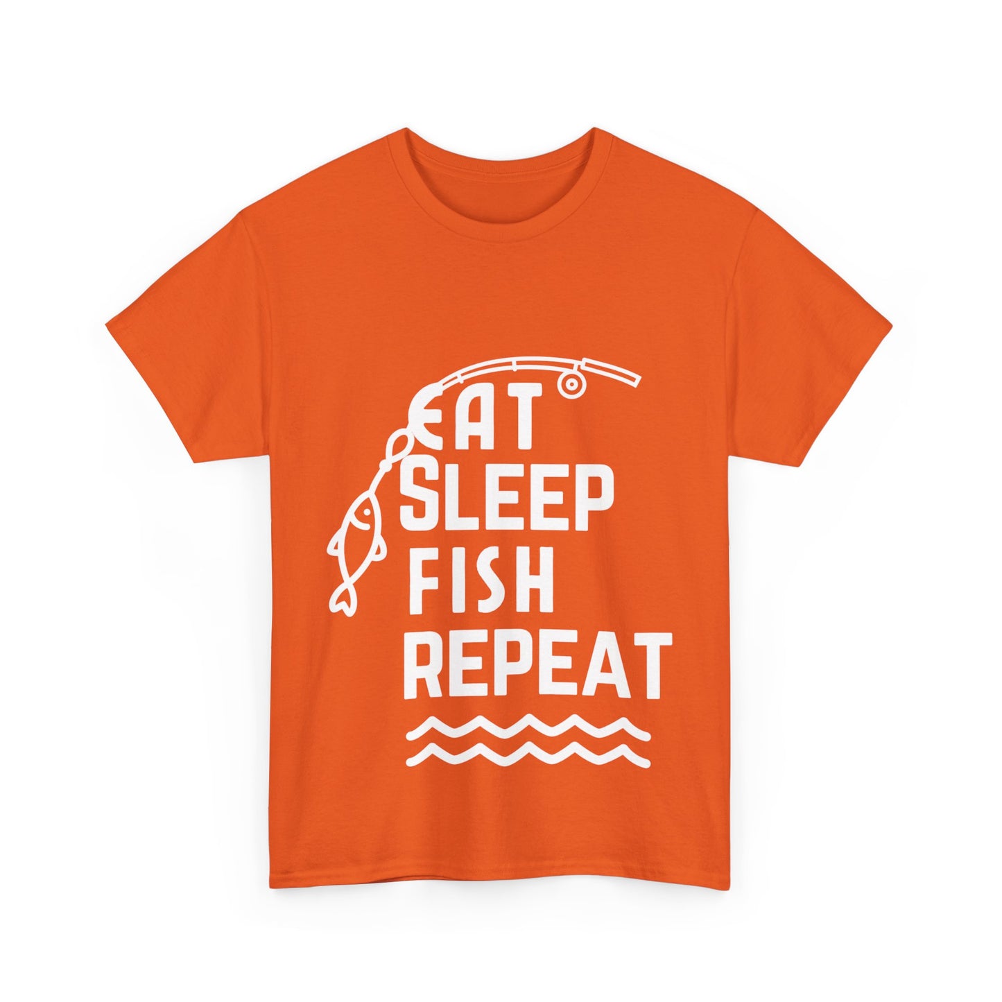 "Eat. Sleep. Fish. Repeat." Unisex Cotton Tee