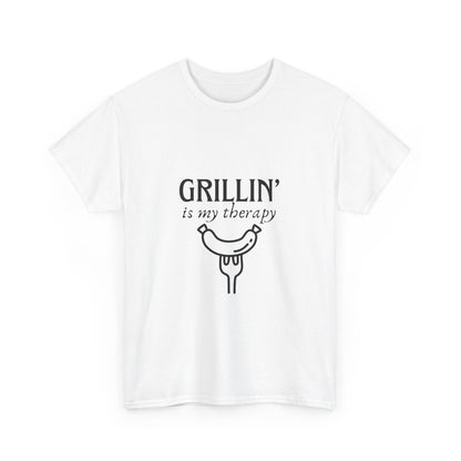 "Grillin' is my therapy." Unisex Cotton Tee