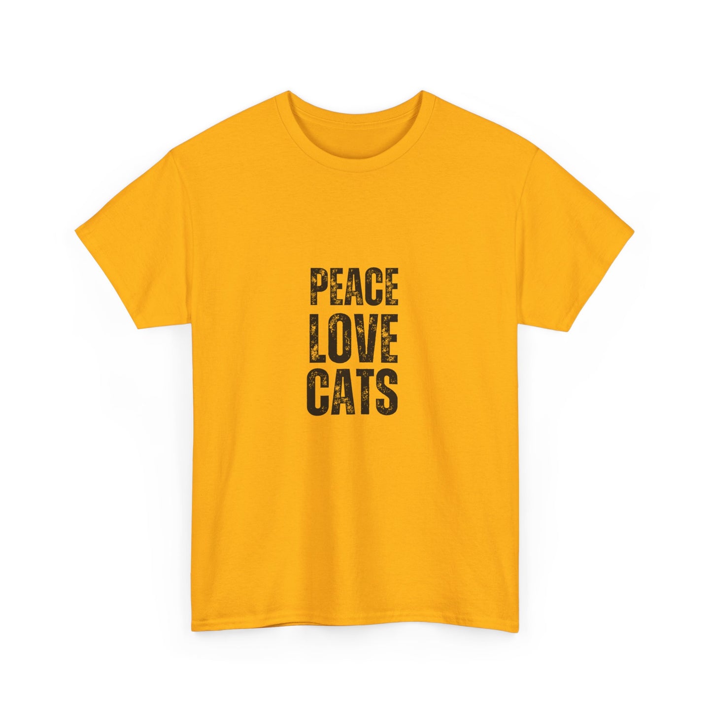 "Peace. Love. cats." Unisex Cotton Tee