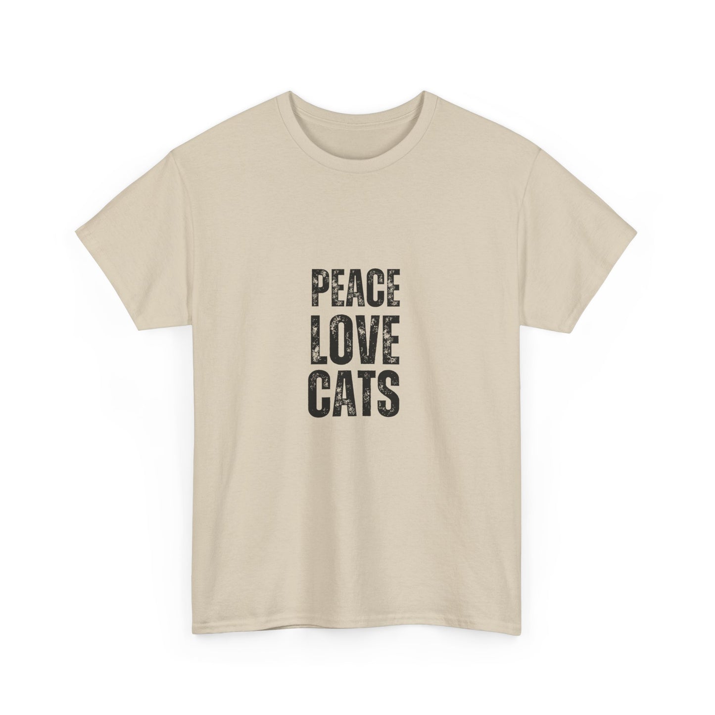 "Peace. Love. cats." Unisex Cotton Tee