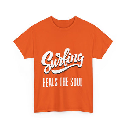 "Surfing heals the soul" Unisex Cotton Tee