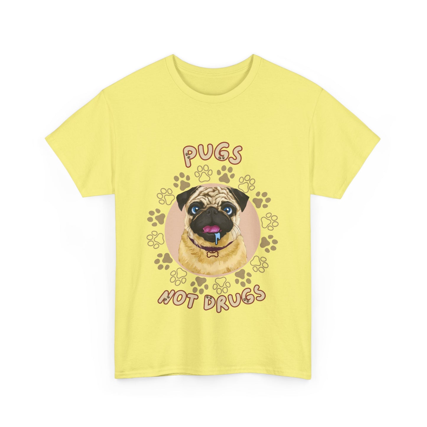 "Pugs not drugs" Unisex Cotton Tee