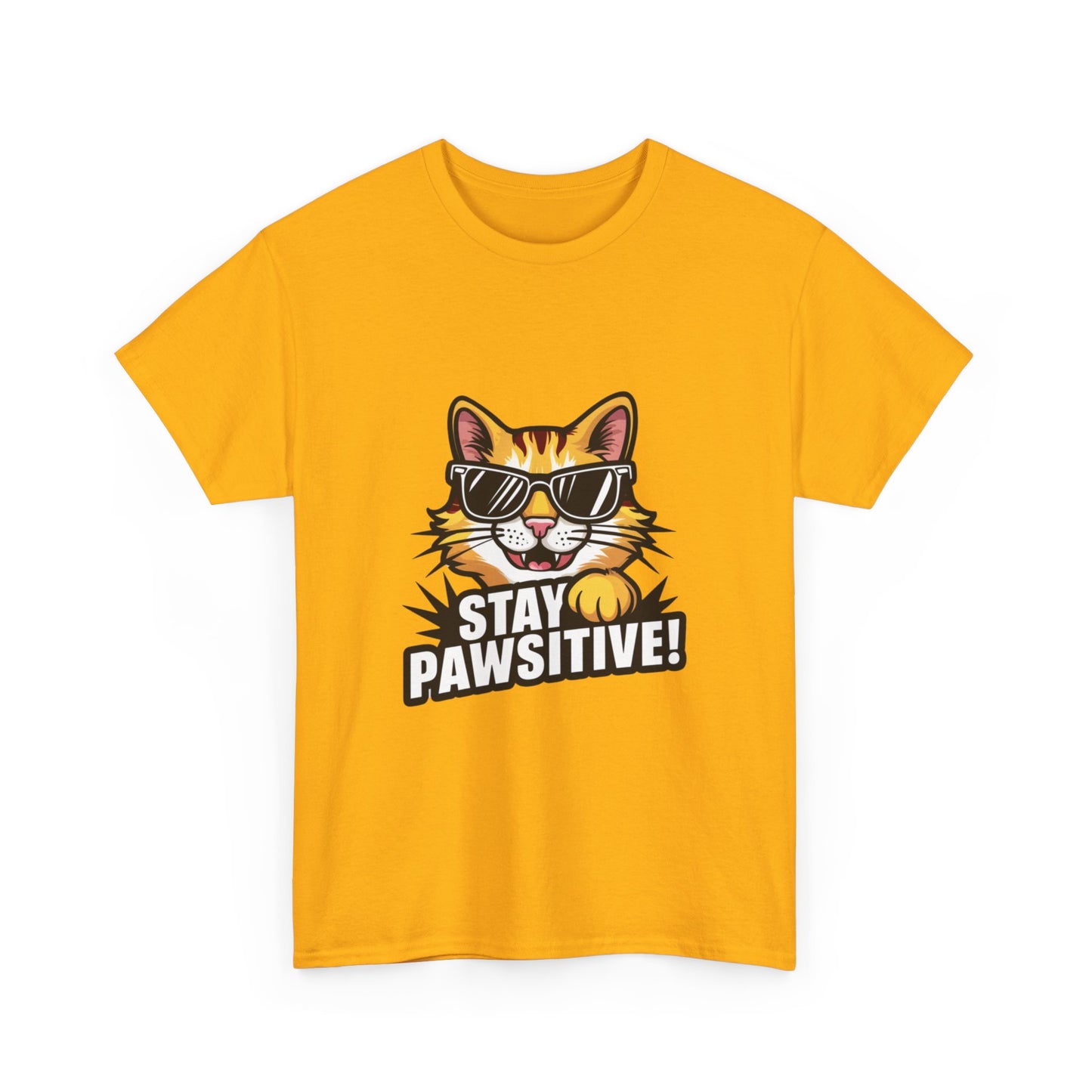 "Stay pawsitive" Unisex Cotton Tee