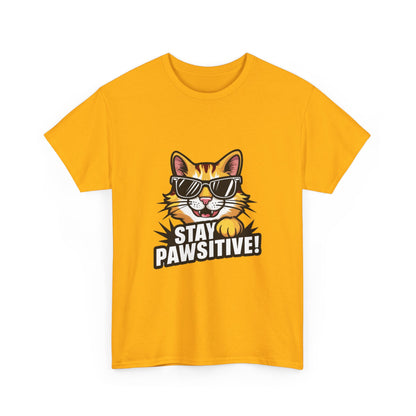 "Stay pawsitive" Unisex Cotton Tee