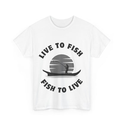 "Live to fish fish to live" Unisex Cotton Tee