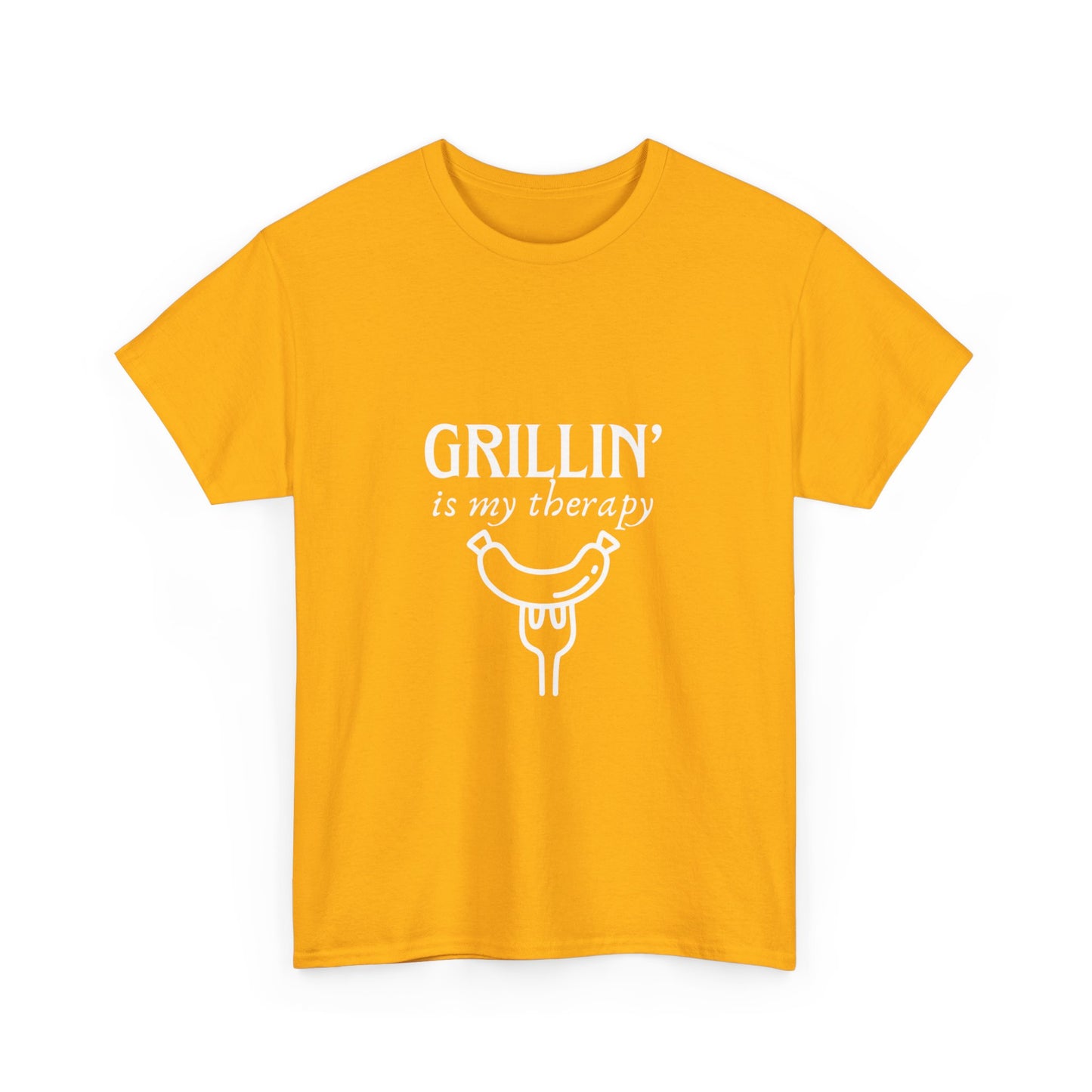 "Grillin' is my therapy." Unisex Cotton Tee