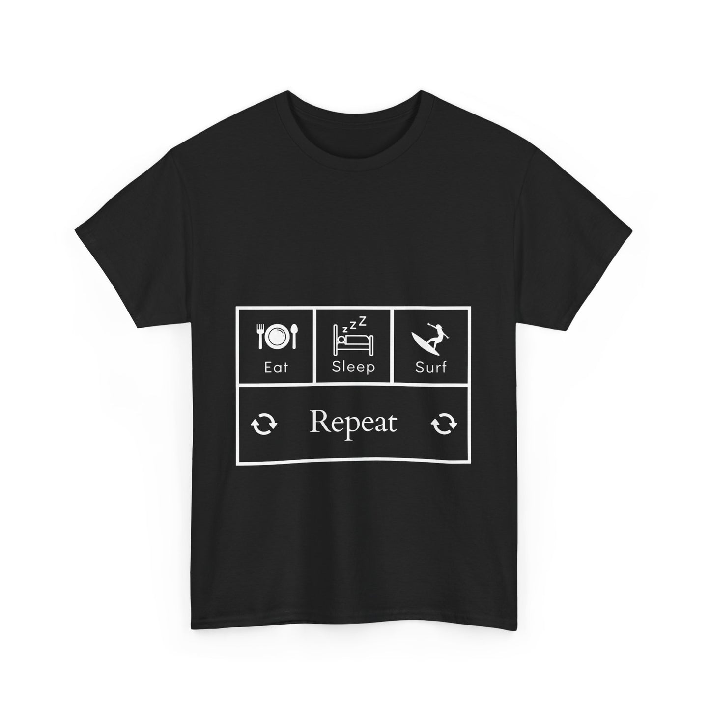 "Eat. Sleep. Surf. Repeat" Unisex Cotton Tee