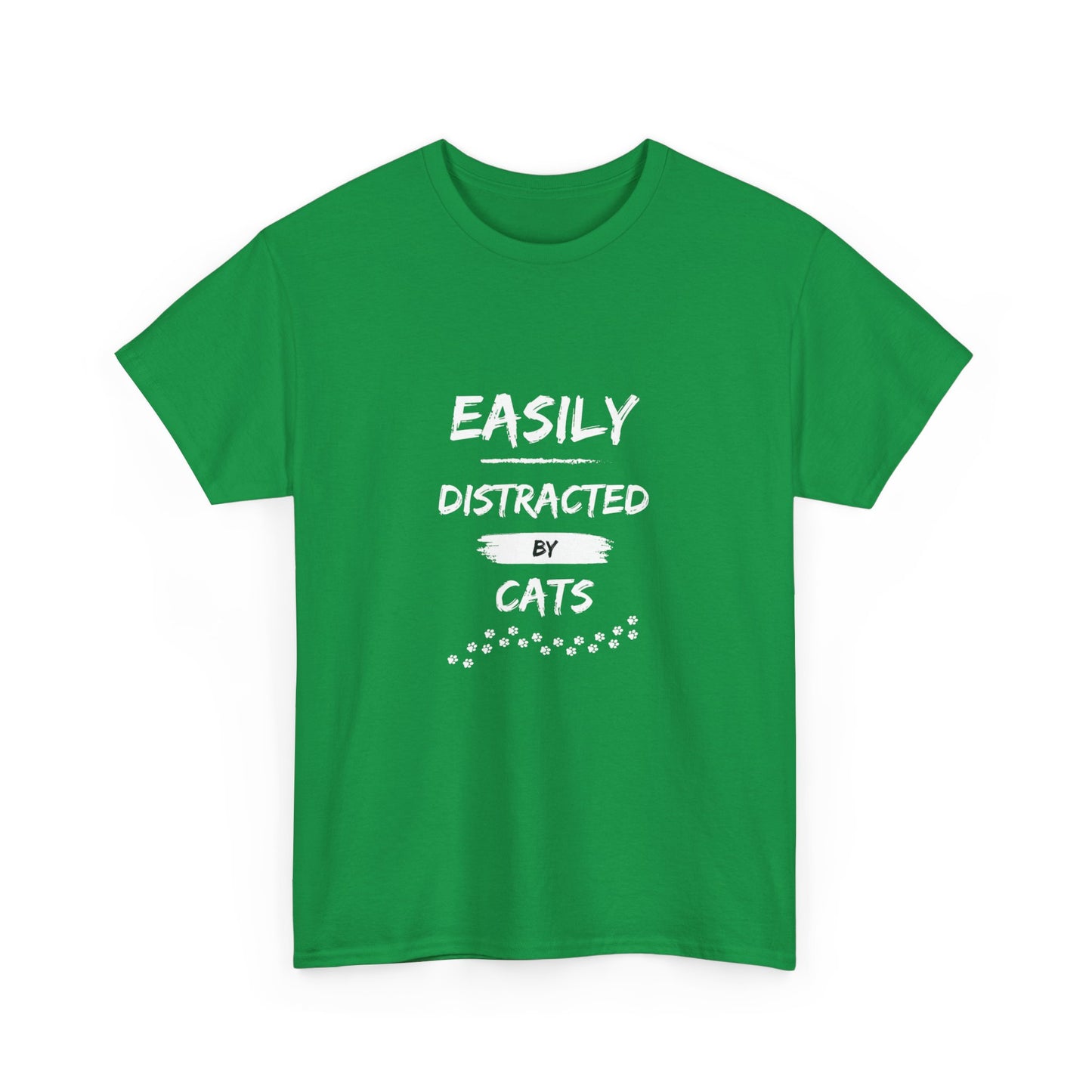 "Easily distracted by cats" Unisex Cotton Tee