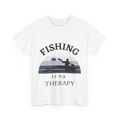 "Fishing is my therapy" Unisex Cotton Tee