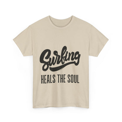 "Surfing heals the soul" Unisex Cotton Tee