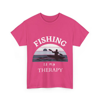 "Fishing is my therapy" Unisex Cotton Tee