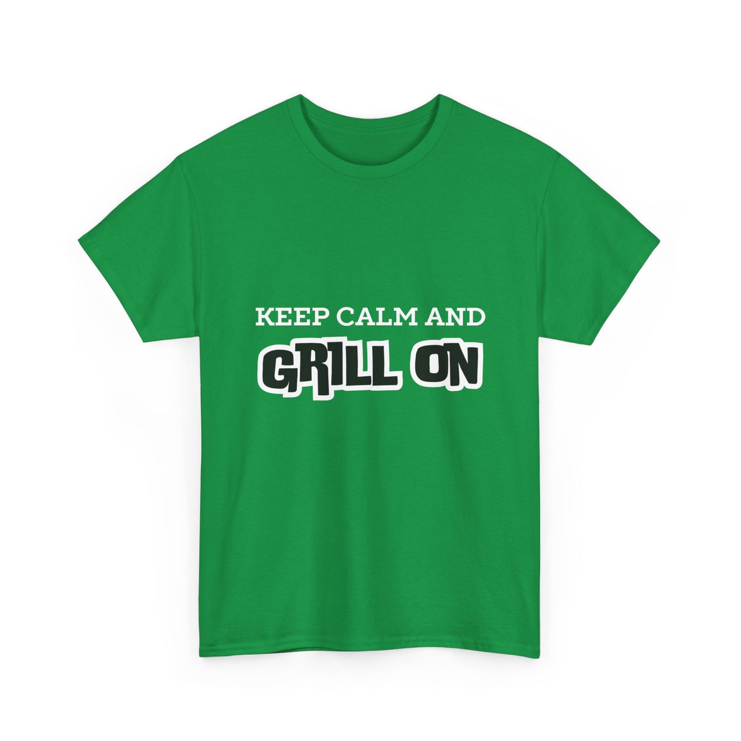 "Keep calm and grill on." Unisex Cotton Tee