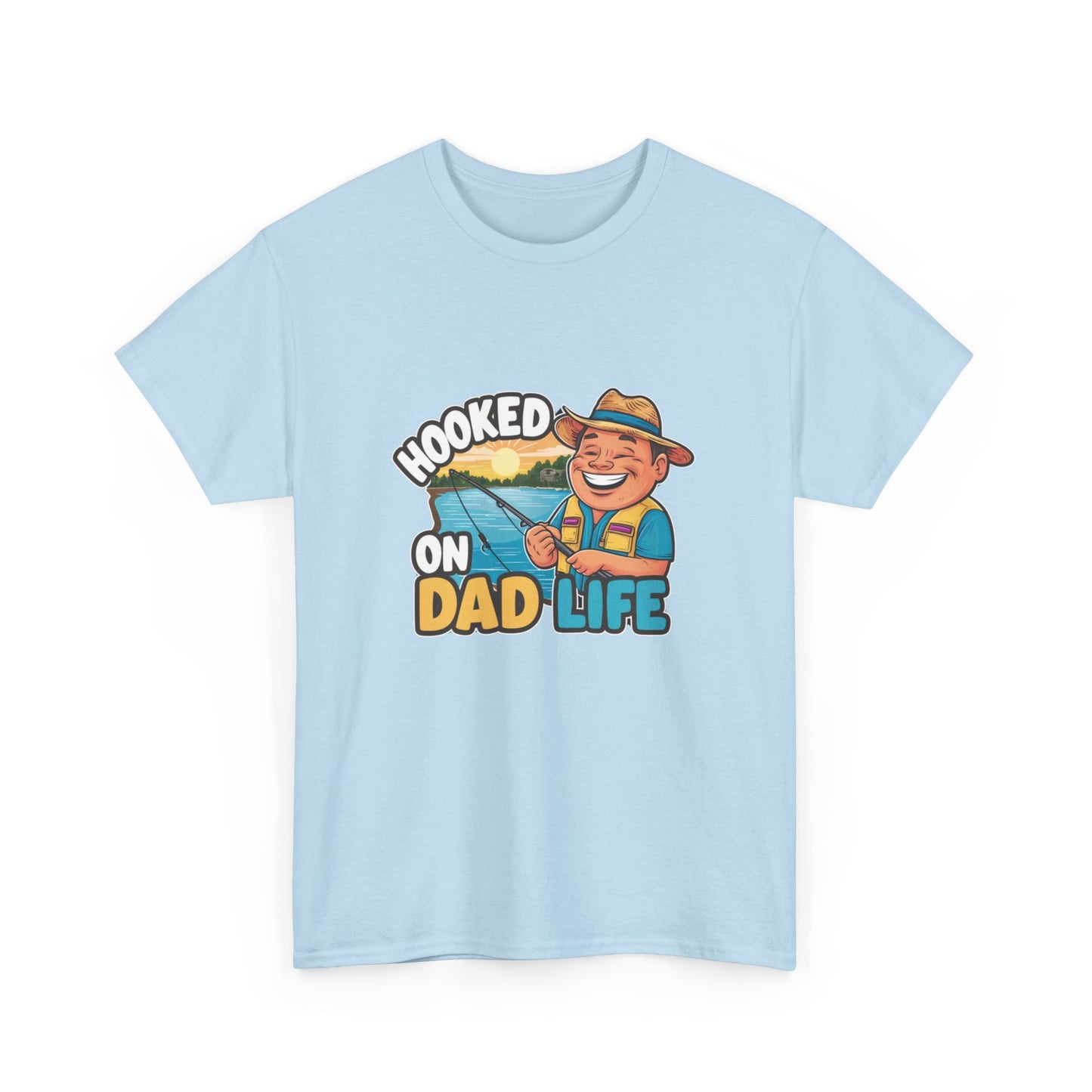 "Hooked on dad life" Unisex Cotton Tee