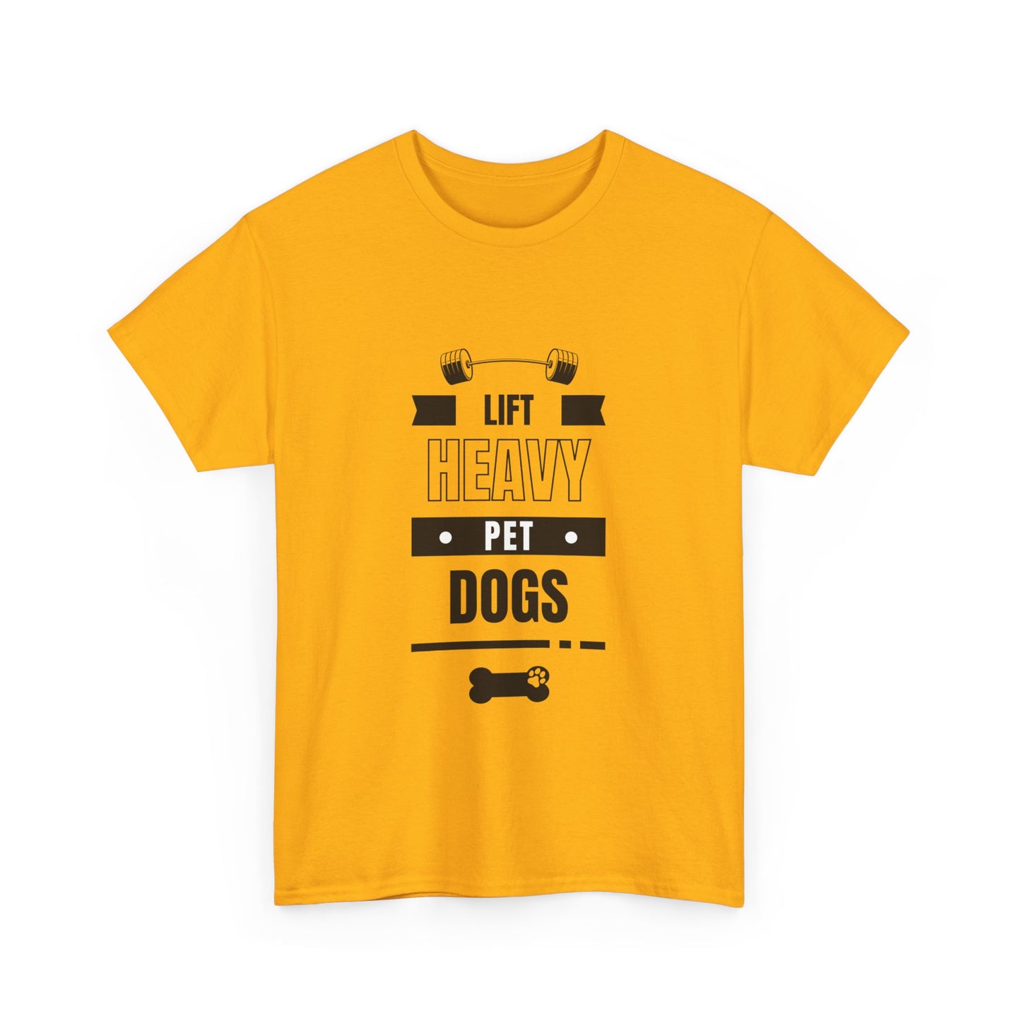 "Lift heavy. Pet dogs" Unisex Cotton Tee