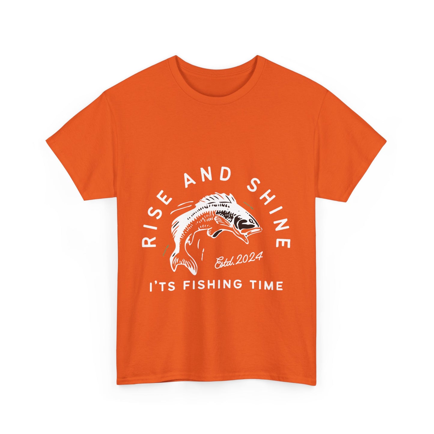 "Rise and shine it's fishing time" Unisex Cotton Tee