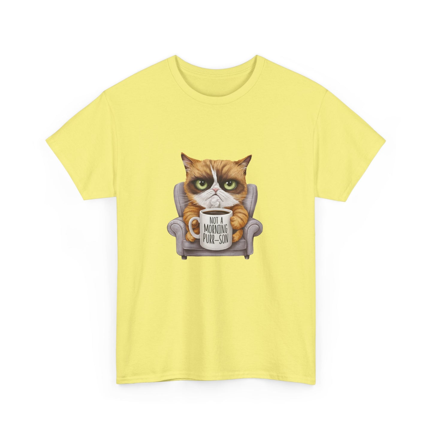 "Not a morning purr-son" Unisex Cotton Tee