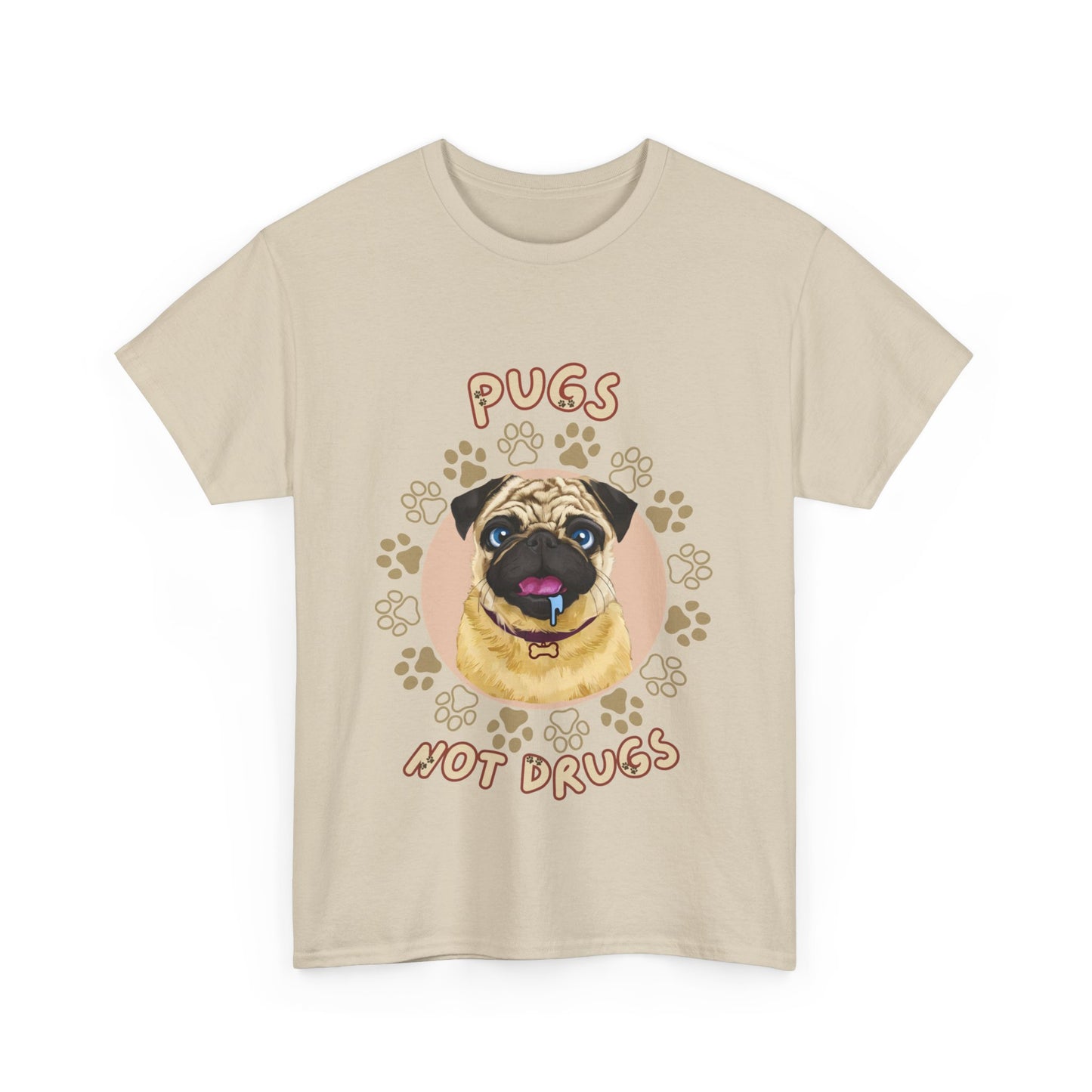 "Pugs not drugs" Unisex Cotton Tee