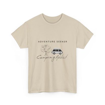 "Adventure Seeker: Camping Addict" Unisex Cotton Tee