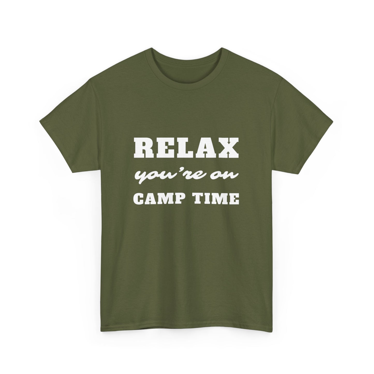 "Relax. You are on camp time" Unisex Cotton Tee