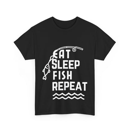 "Eat. Sleep. Fish. Repeat." Unisex Cotton Tee