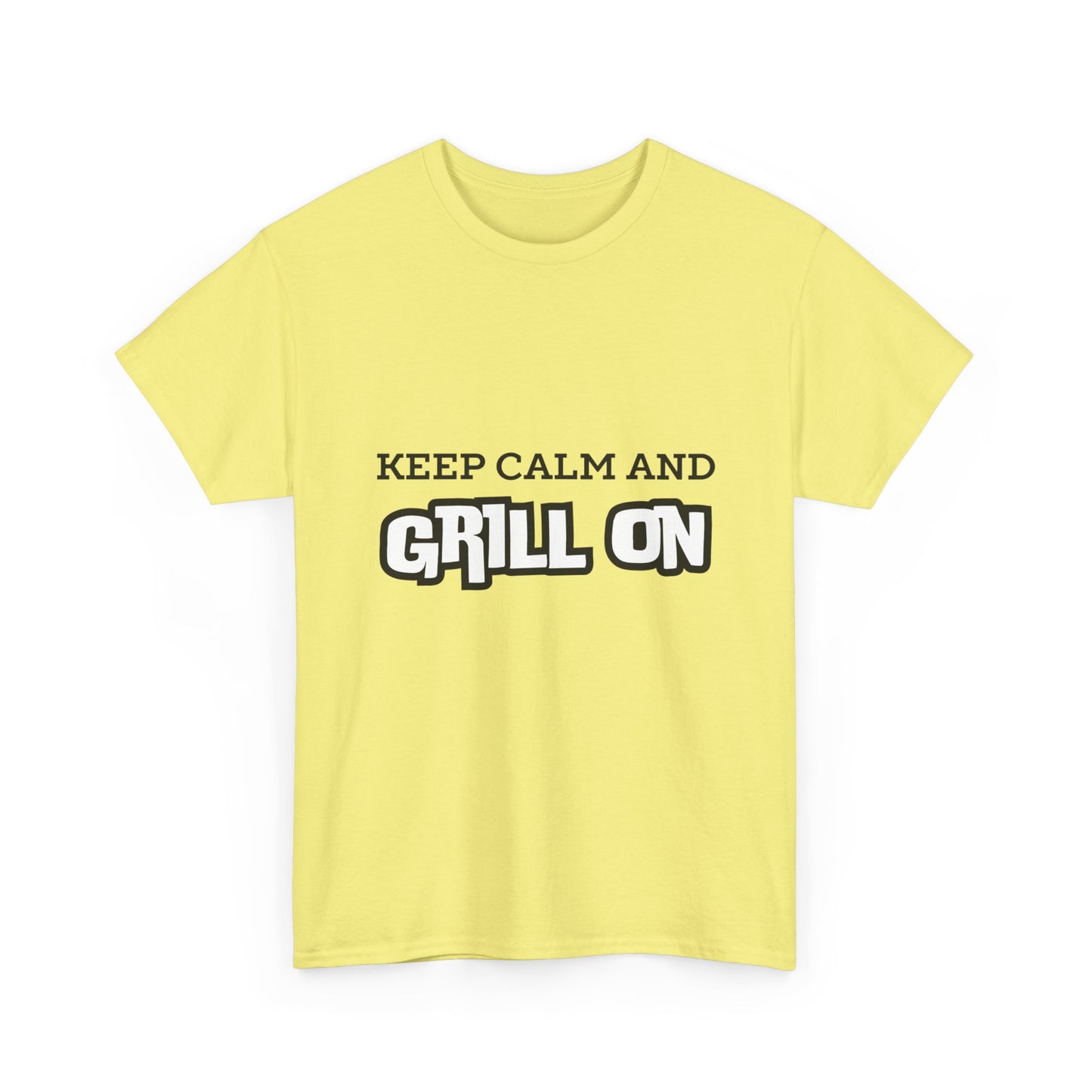 "Keep calm and grill on." Unisex Cotton Tee