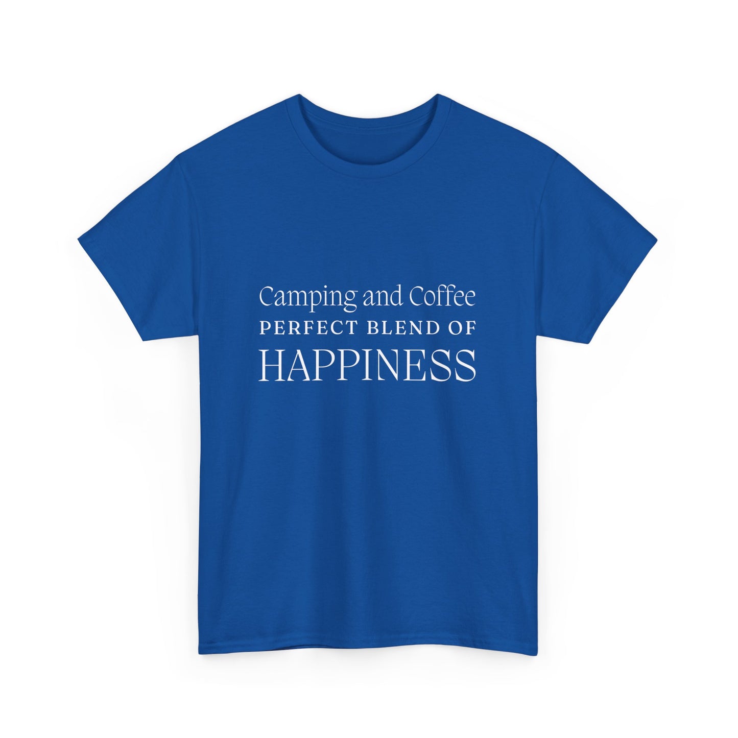 "Camping and Coffee: Perfect Blend of Happiness" Unisex Cotton Tee