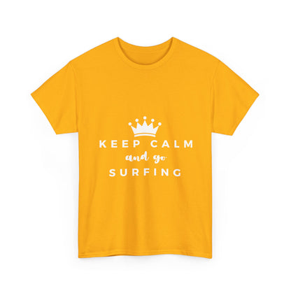 "Keep calm and go surfing" Unisex Cotton Tee