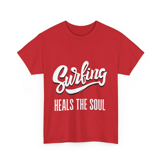 "Surfing heals the soul" Unisex Cotton Tee