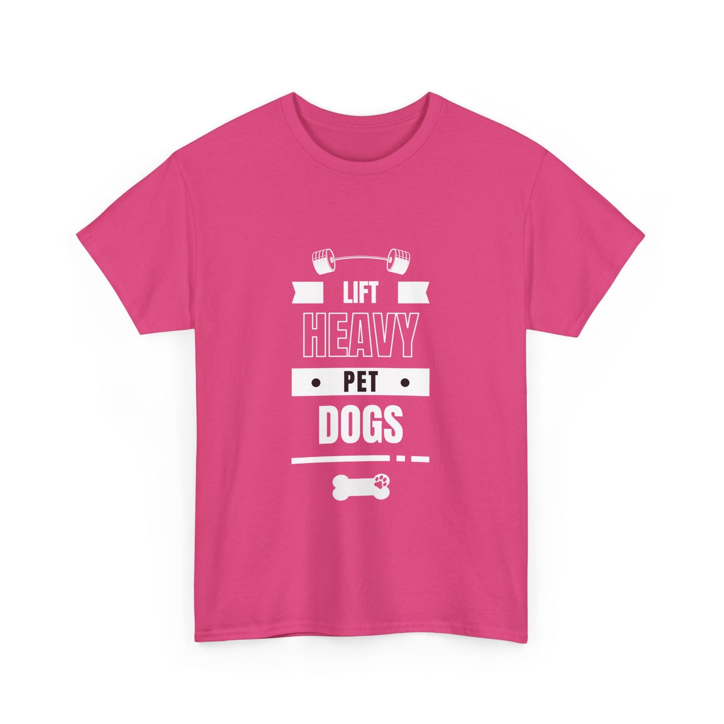 "Lift heavy. Pet dogs" Unisex Cotton Tee