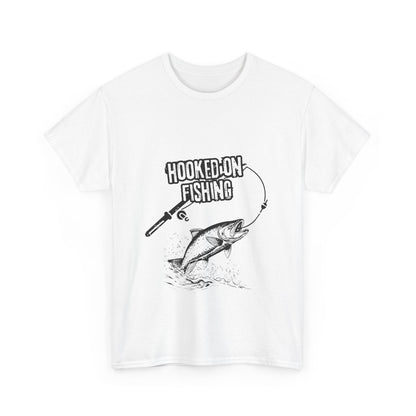 "Hooked on fishing" Unisex Cotton Tee