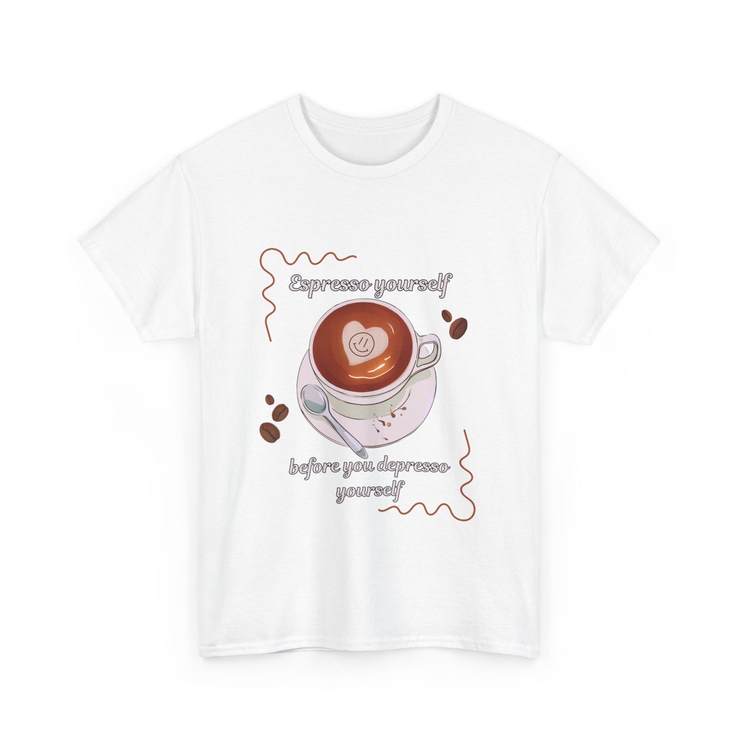 "Espresso yourself before you depresso yourself" Unisex Cotton Tee