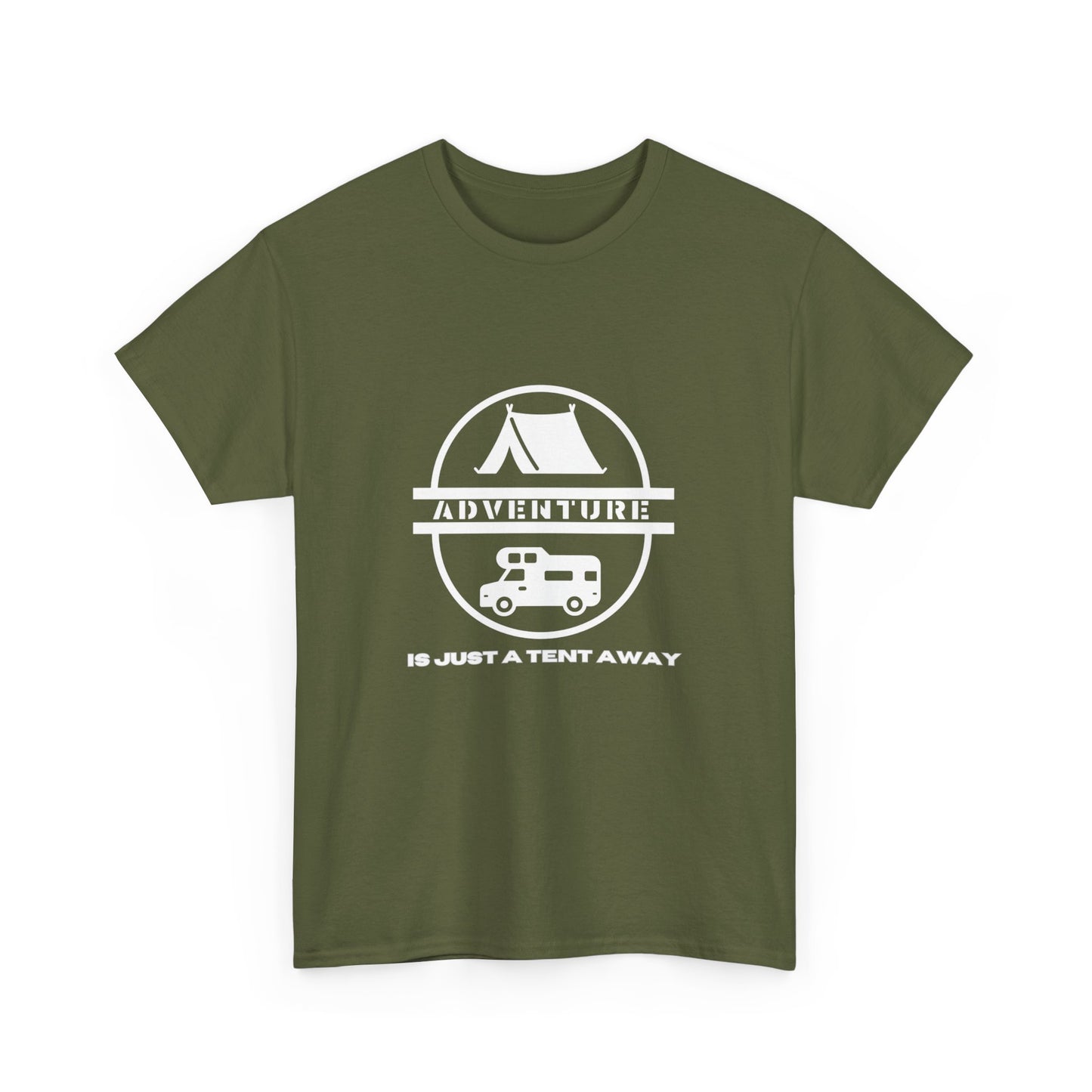 "Adventure is Just a Tent Away" Unisex Cotton Tee