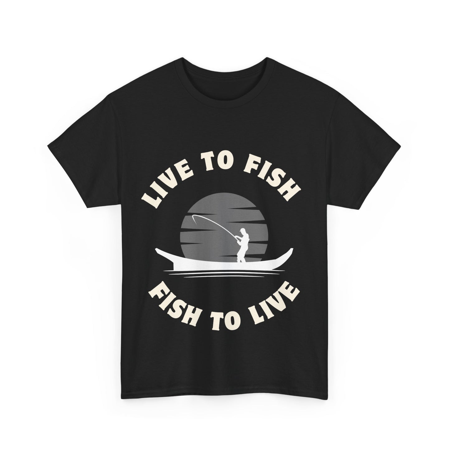 "Live to fish fish to live" Unisex Cotton Tee